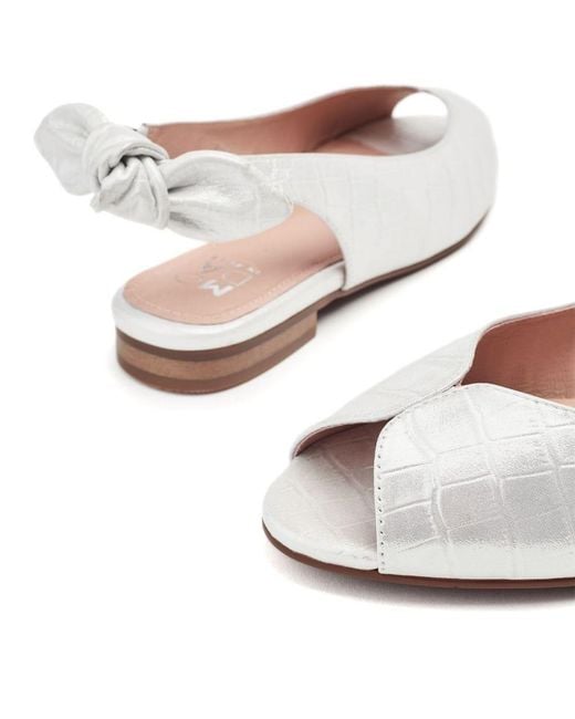 Moda In Pelle White Lavatera Metallic Leather