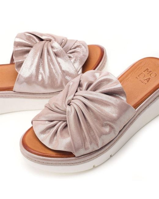 Moda In Pelle Pink Ollin Rose Gold Leather