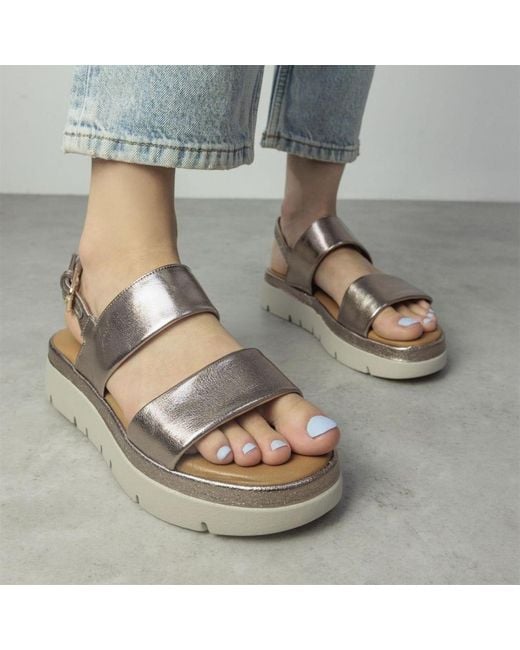 Moda In Pelle Brown Netty Pewter Leather