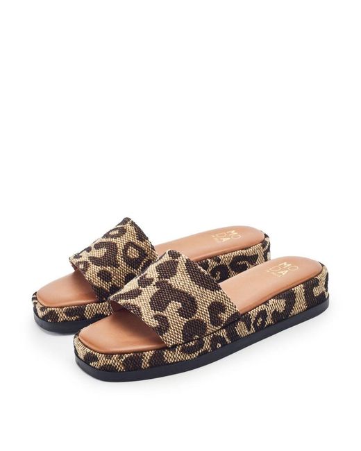 Moda In Pelle Brown Jelena Leopard Textile