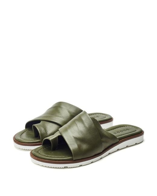 Shoon Green Sh Malmo Khaki Leather