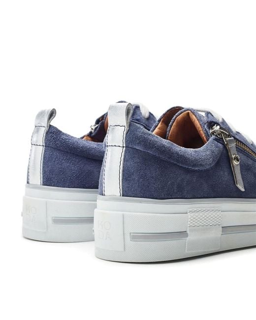 Moda In Pelle Blue Filician Denim Suede