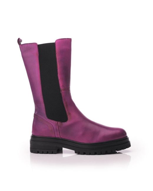 Moda In Pelle Purple Giella Fuschia Leather