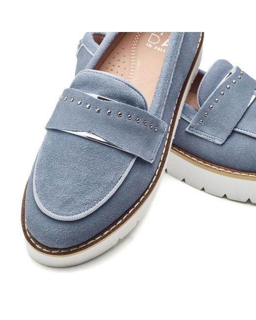 Moda In Pelle Blue Elber Light Suede