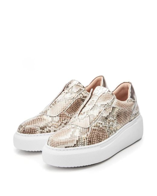 Moda In Pelle Althea Natural - Gold Snake Print Leather