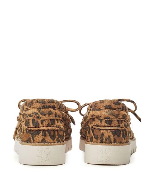 Moda In Pelle Brown Everlyna Leopard Suede