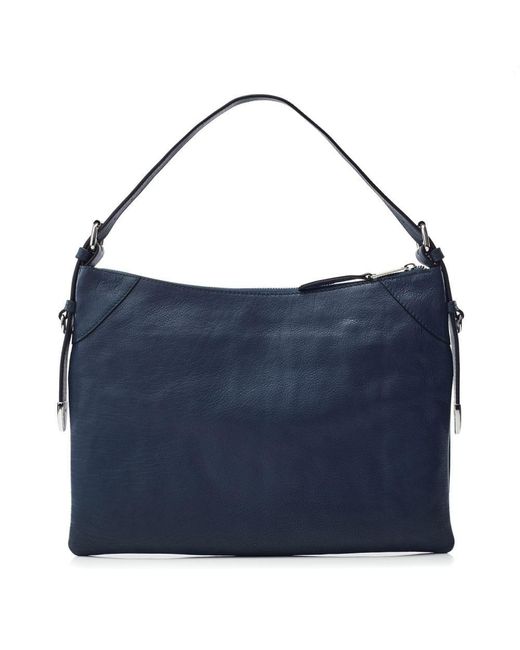 Moda In Pelle Blue Jasmine Bag Navy Leather