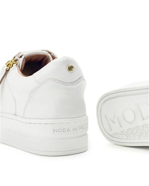 Moda In Pelle White Abbee Leather