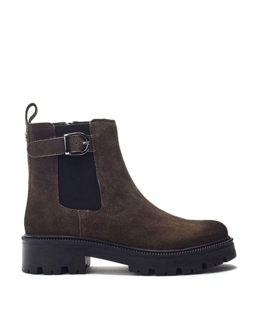 M By Moda Blue Ovalie Taupe Suede