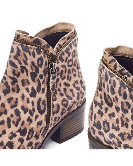 Moda In Pelle Brown Opulent Leopard Suede
