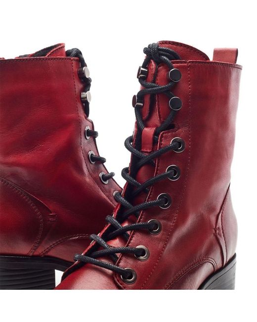 Moda In Pelle Red Bezzy Dark Leather