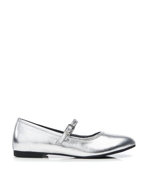 Moda In Pelle White B.ballet Silver Leather