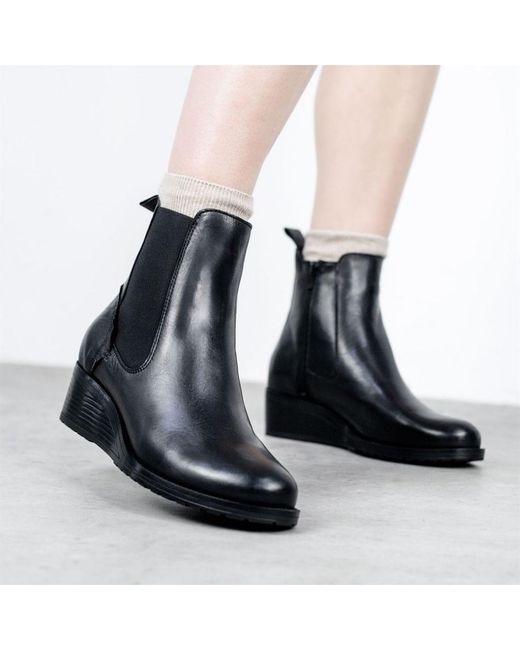 Moda In Pelle Blue Bezzie Wedge Leather