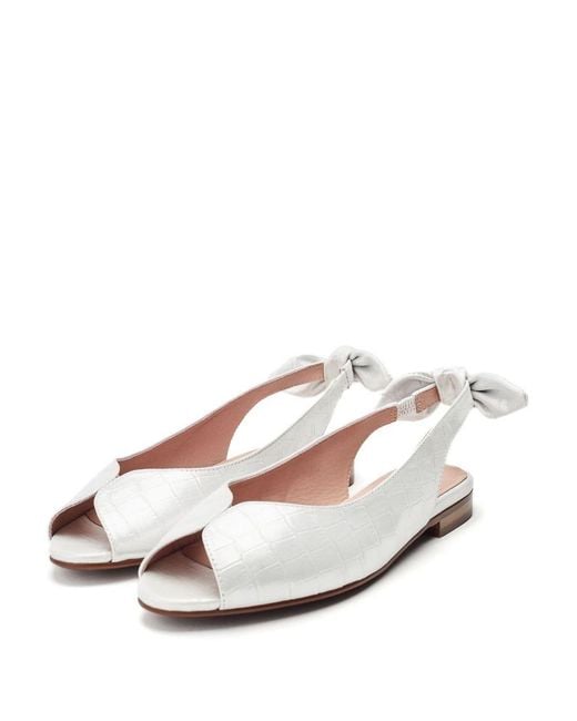 Moda In Pelle White Lavatera Metallic Leather