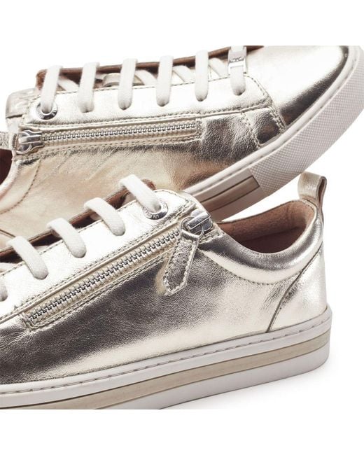 Moda In Pelle Gray Federika Champagne Leather