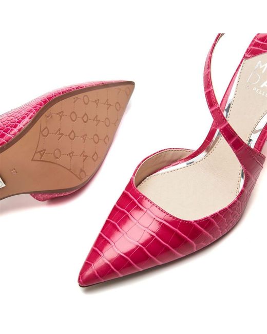 Moda In Pelle Pink Cyanna Raspberry Patent Mocc Croc