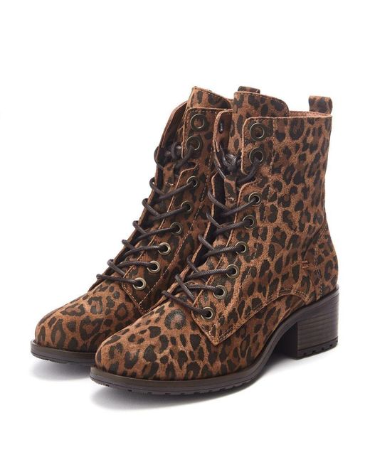 Moda In Pelle Brown Bezzie Dark Leopard Suede