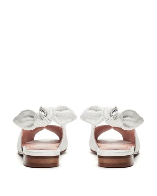 Moda In Pelle White Lavatera Metallic Leather
