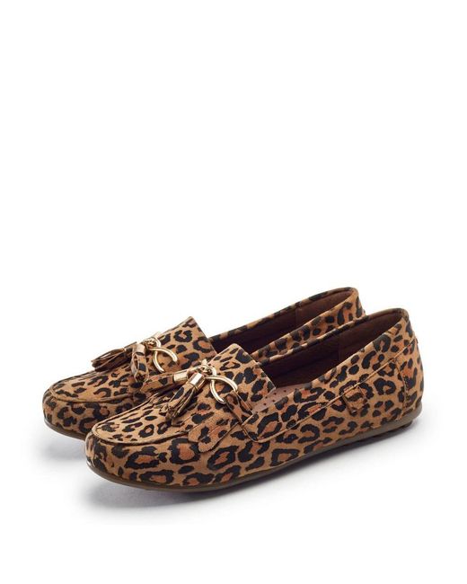 Moda In Pelle Brown Essana Leopard Suede