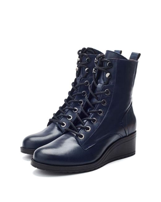 Moda In Pelle Blue Bezzy Lace Up Leather