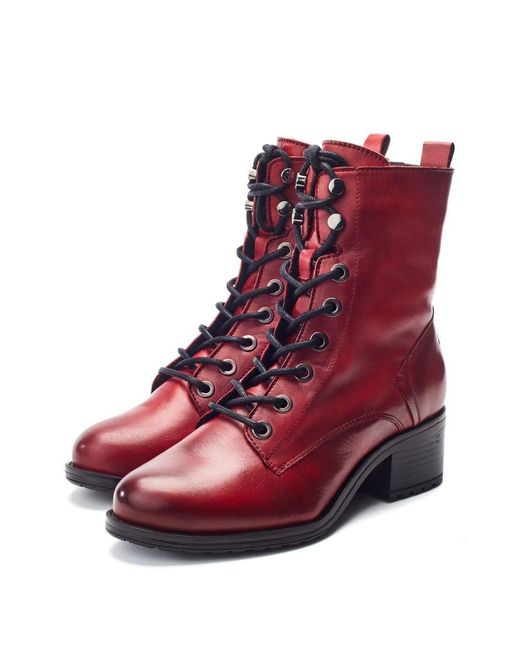 Moda In Pelle Red Bezzy Dark Leather