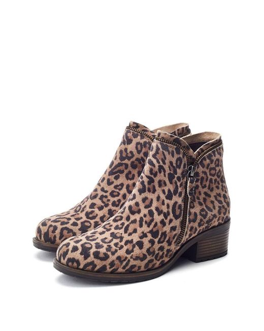 Moda In Pelle Brown Opulent Leopard Suede