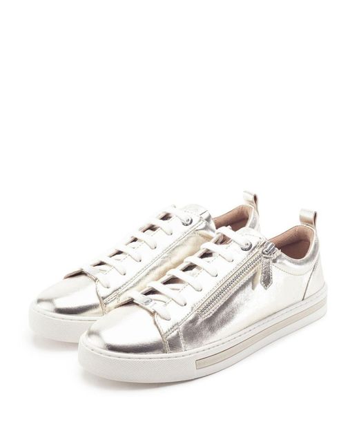 Moda In Pelle Gray Federika Champagne Leather