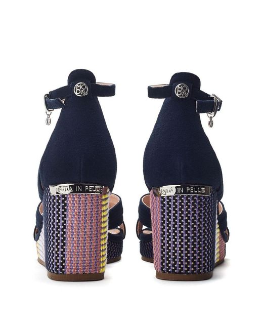 Moda In Pelle Blue May Suede