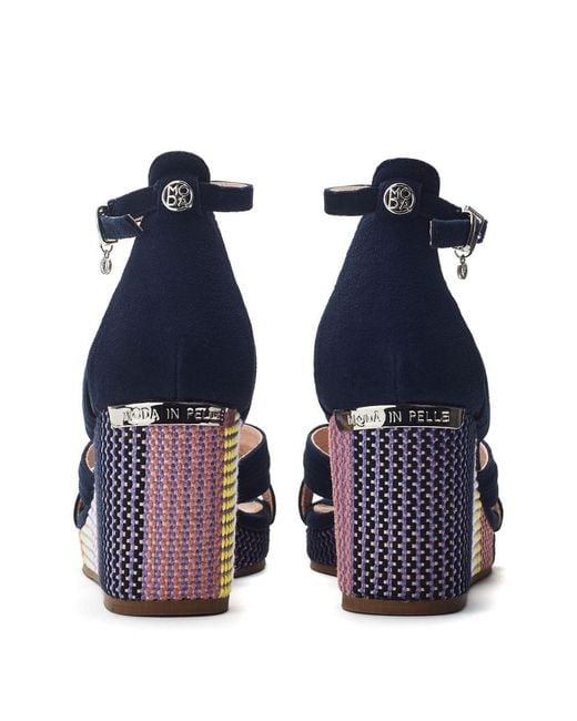 Moda In Pelle Blue May Suede