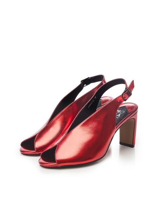 Moda In Pelle Red Women's Christiie Metallic Sandals