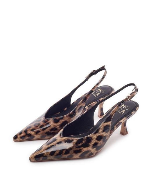 Moda In Pelle Brown Gallia Leopard Patent