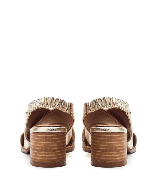 Moda In Pelle Metallic Prinia Champagne Leather