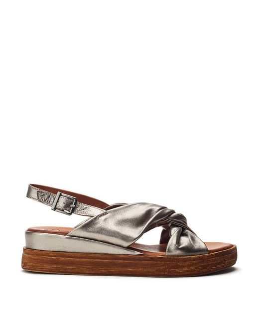 Moda In Pelle Brown Kalmia Pewter Leather