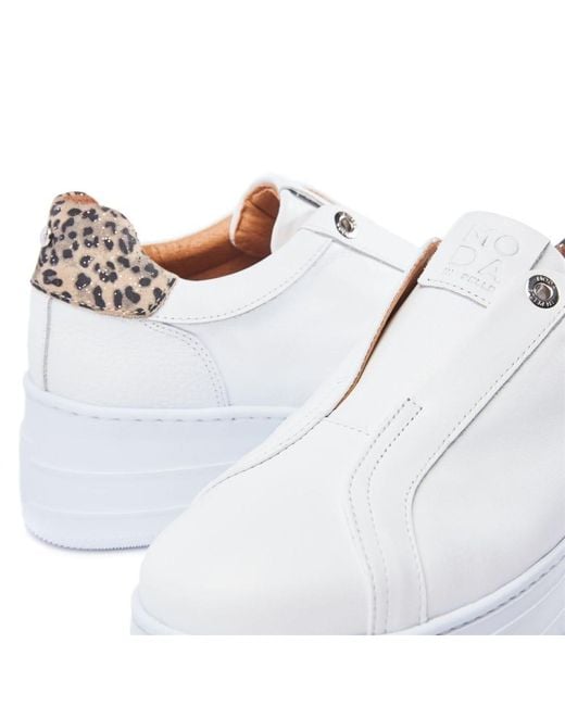 Moda In Pelle White Aneeba Leather