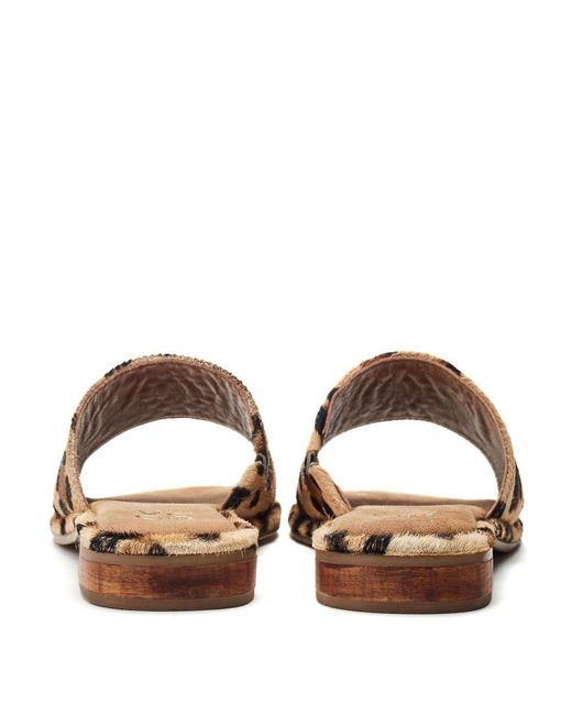 Moda In Pelle Natural Ferula Leopard Print Pony