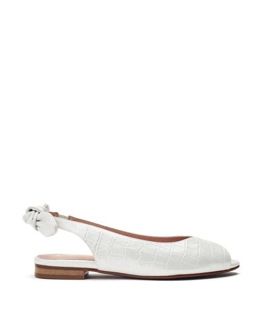 Moda In Pelle White Lavatera Metallic Leather