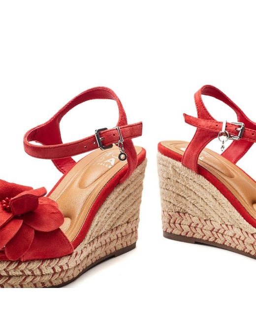 Moda In Pelle Red Mistee Suede