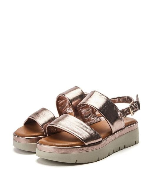 Moda In Pelle Brown Netty Pewter Leather