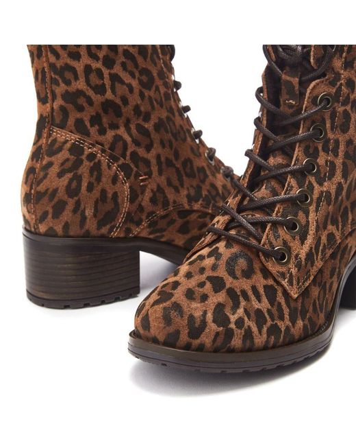 Moda In Pelle Brown Bezzie Dark Leopard Suede