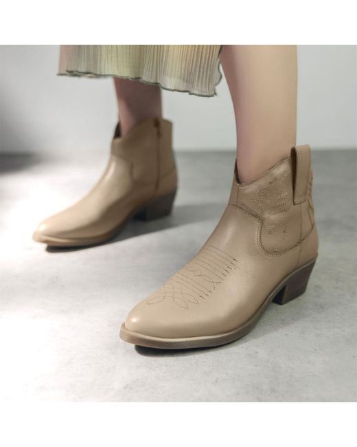 Moda In Pelle Brown Bracknell Cream Leather
