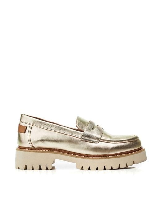 Moda In Pelle Natural B.winston Gold Leather