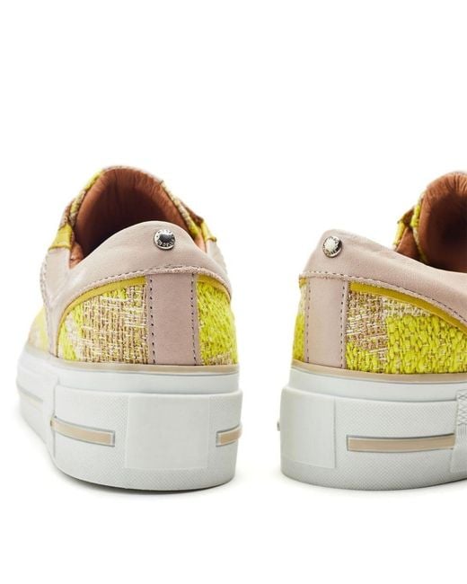 Moda In Pelle Yellow Button Textile