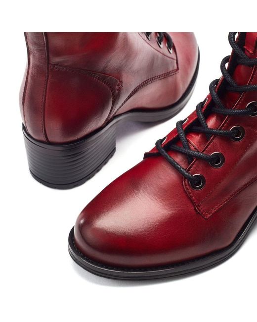 Moda In Pelle Red Bezzy Dark Leather