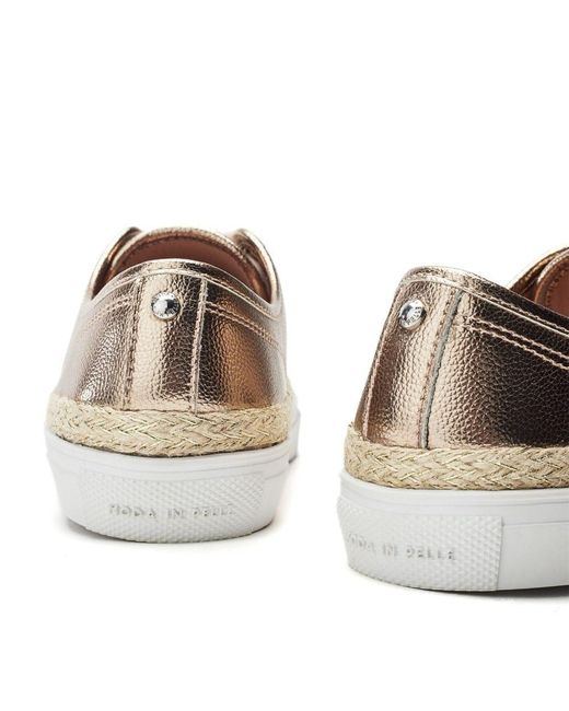 Moda In Pelle Metallic Birch Champagne Leather