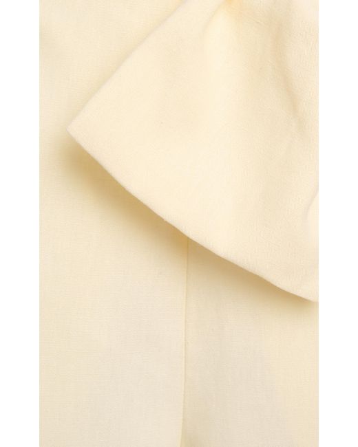 Chloé Natural Tie-detailed Linen-canvas Shorts