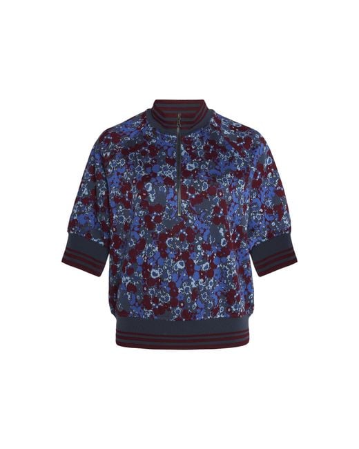 Dries Van Noten Blue Hetuny Half-Zip Sweater