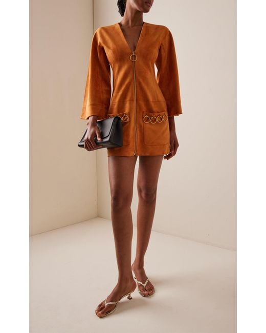 Alexis Orange Anesa Faux Suede Mini Dress