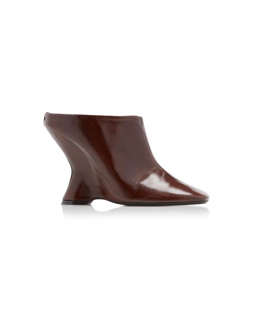 Dries Van Noten Brown Glove Wedge Leather Mules