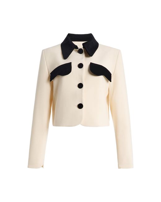 D'Estree Natural Exclusive Tatiana Cropped Crepe Jacket
