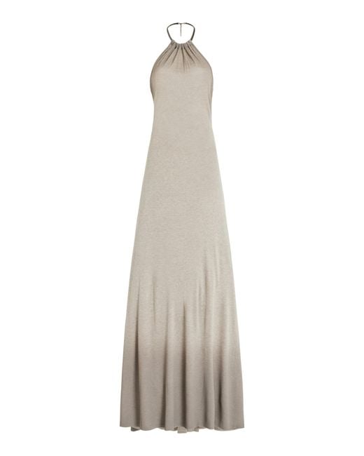 Ralph Lauren White Sleeveless Halter Gown